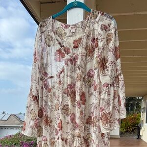 Mossimo flowy floral long sleeve maxi dress